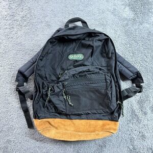 Vintage Outdoor Products Black Leather Backpack Made in USA Hiking Day Pack